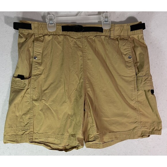 North Face Men’s Belted Cargo Shorts Ripstop Tan Khaki Size L 7" Inseam - Picture 1 of 6